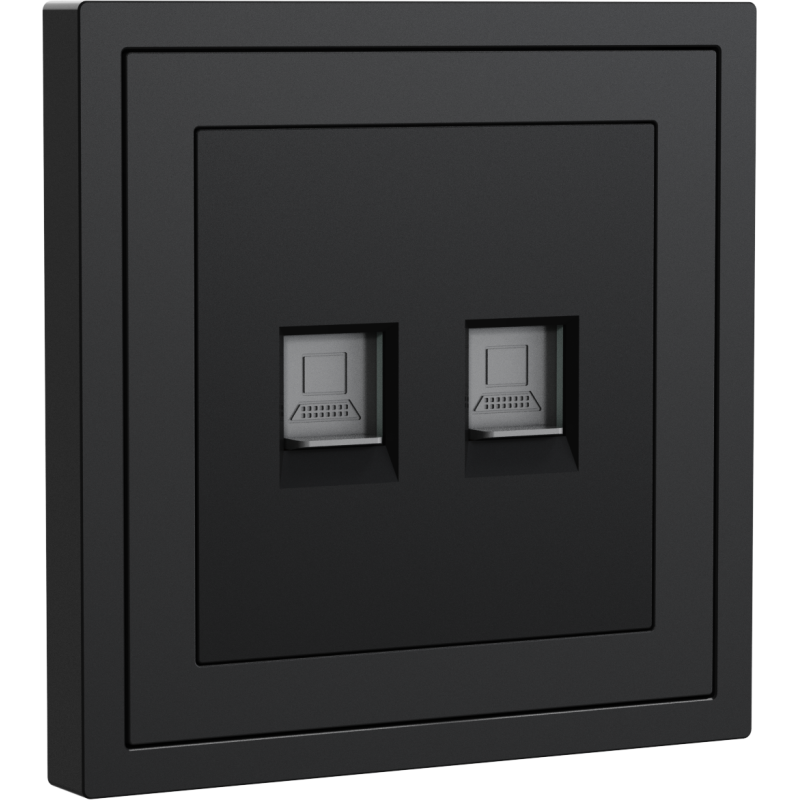 Xelent Series 2 Ports Ethernet Wall Jack - Charcoal Gray