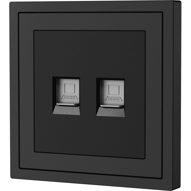 Xelent Series 2 Ports Ethernet Wall Jack - Charcoal Gray