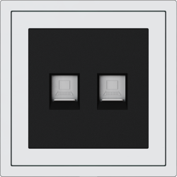 Xelent Series 2 Ports Ethernet Wall Jack - Ivory White