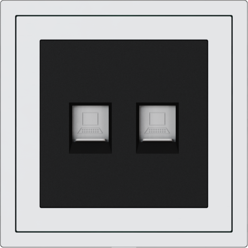 Xelent Series 2 Ports Ethernet Wall Jack - Ivory White