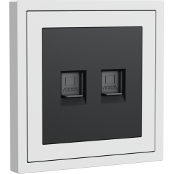 Xelent Series 2 Ports Ethernet Wall Jack - Ivory White