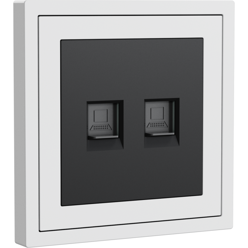 Xelent Series 2 Ports Ethernet Wall Jack - Ivory White