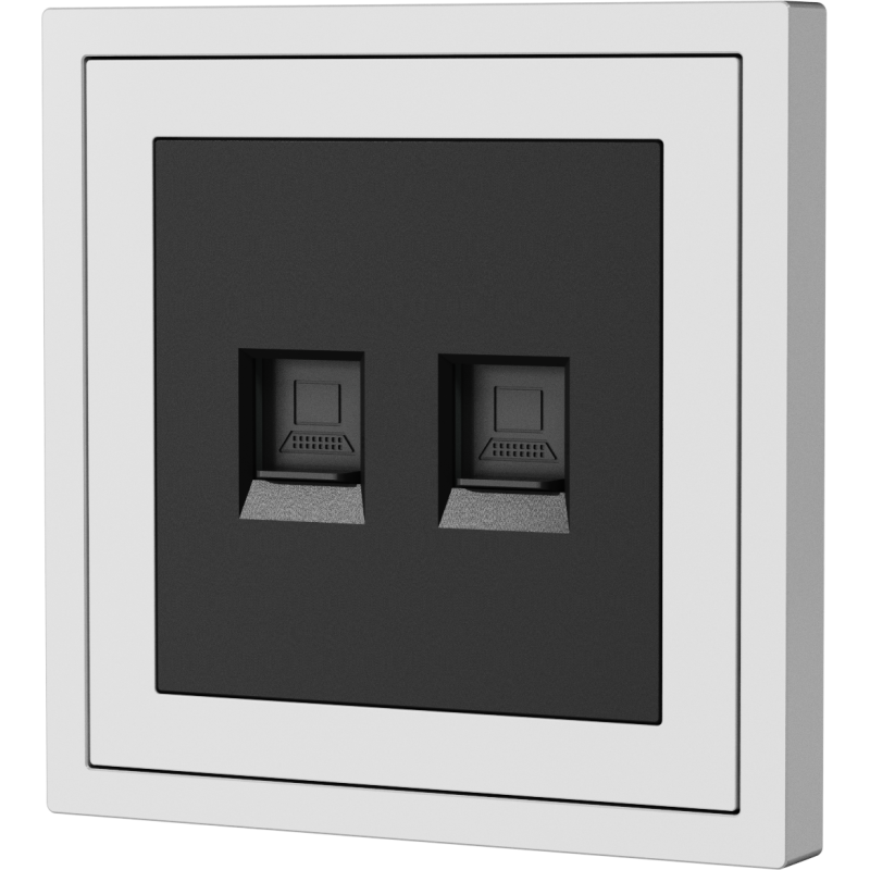 Xelent Series 2 Ports Ethernet Wall Jack - Ivory White