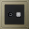 Xelent Series TV and Ethernet Wall Jack Brushed Aluminium - Antique Bronze