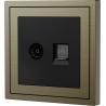 Xelent Series TV and Ethernet Wall Jack Brushed Aluminium - Antique Bronze