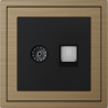 Xelent Series TV and Ethernet Wall Jack Brushed Aluminium - Brass