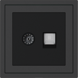 Xelent Series TV and Ethernet Wall Jack - Charcoal Gray