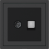 Xelent Series TV and Ethernet Wall Jack - Charcoal Gray