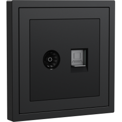 Xelent Series TV and Ethernet Wall Jack - Charcoal Gray