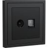 Xelent Series TV and Ethernet Wall Jack - Charcoal Gray