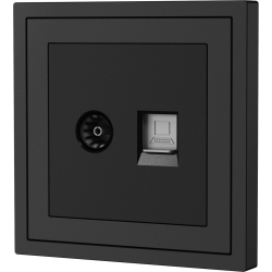 Xelent Series TV and Ethernet Wall Jack - Charcoal Gray