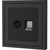 Xelent Series TV and Ethernet Wall Jack - Charcoal Gray