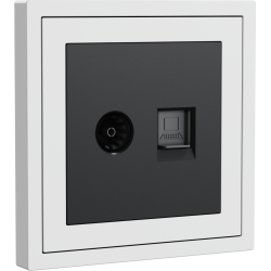 Xelent Series TV and Ethernet Wall Jack - Ivory White