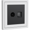Xelent Series TV and Ethernet Wall Jack - Ivory White