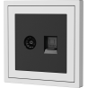 Xelent Series TV and Ethernet Wall Jack - Ivory White