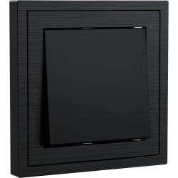 Xelent Series 1 Button Rocker Switch Brushed Aluminium - Black