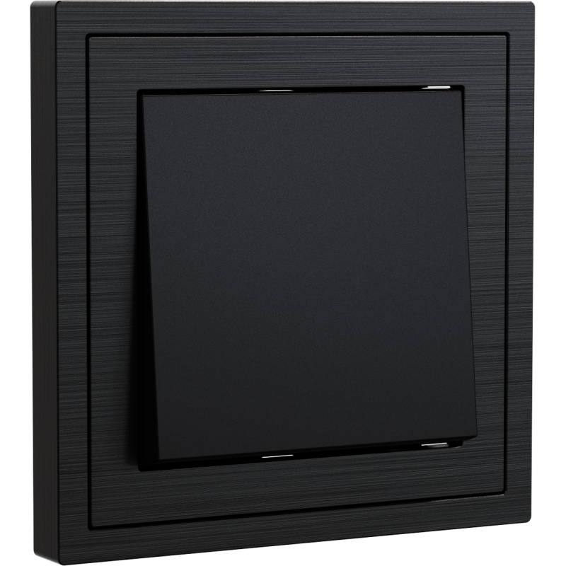 Xelent Series 1 Button Rocker Switch Brushed Aluminium - Black