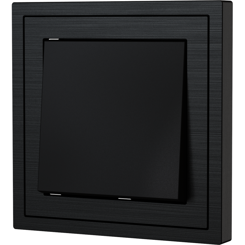 Xelent Series 1 Button Rocker Switch Brushed Aluminium - Black