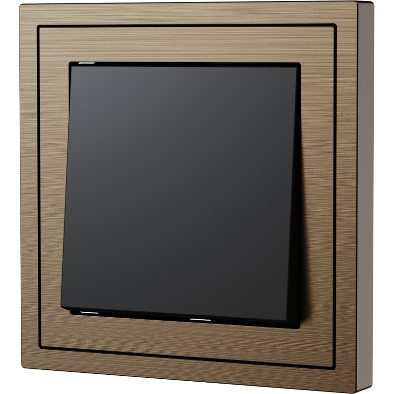 Xelent Series 1 Button Rocker Switch Brushed Aluminium - Brass