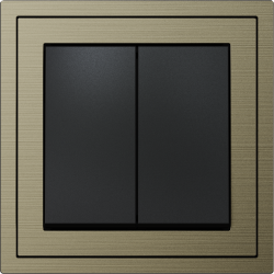 Xelent Series 2 Button Rocker Switch Brushed Aluminium - Antique Bronze