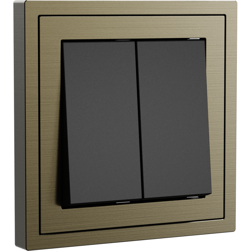 Xelent Series 2 Button Rocker Switch Brushed Aluminium - Antique Bronze