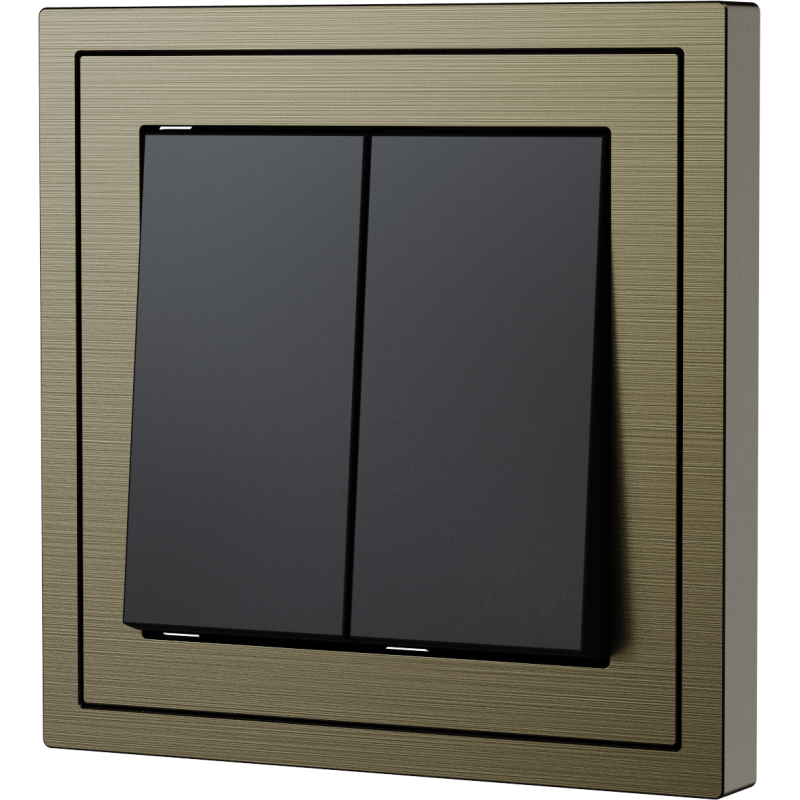 Xelent Series 2 Button Rocker Switch Brushed Aluminium - Antique Bronze