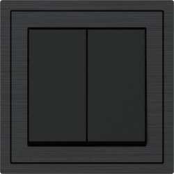 Xelent Series 2 Button Rocker Switch Brushed Aluminium - Black
