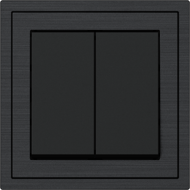 Xelent Series 2 Button Rocker Switch Brushed Aluminium - Black