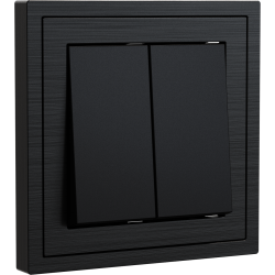 Xelent Series 2 Button Rocker Switch Brushed Aluminium - Black