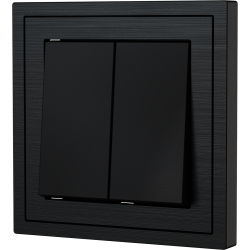Xelent Series 2 Button Rocker Switch Brushed Aluminium - Black