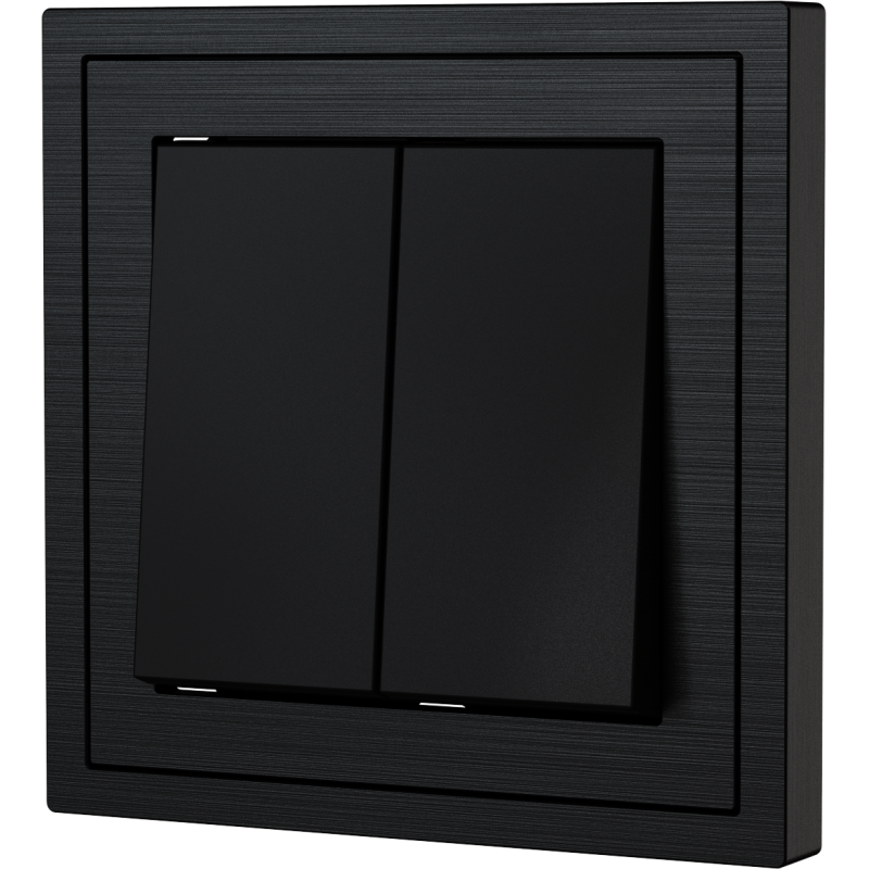 Xelent Series 2 Button Rocker Switch Brushed Aluminium - Black