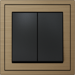 Xelent Series 2 Button Rocker Switch Brushed Aluminium - Brass