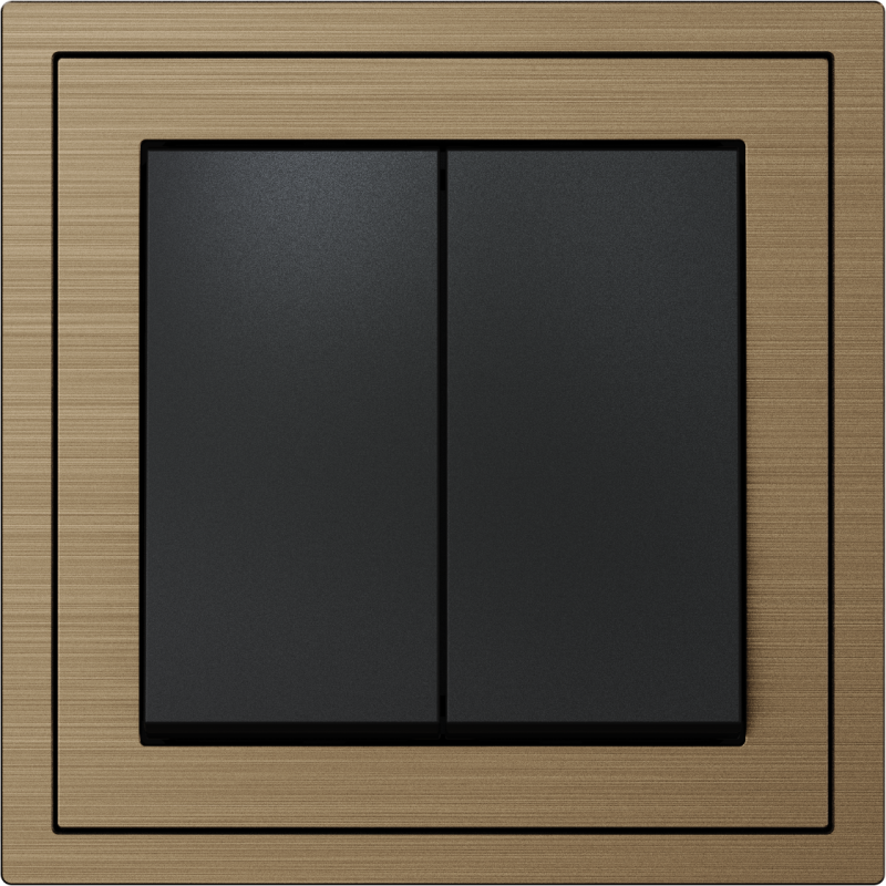 Xelent Series 2 Button Rocker Switch Brushed Aluminium - Brass