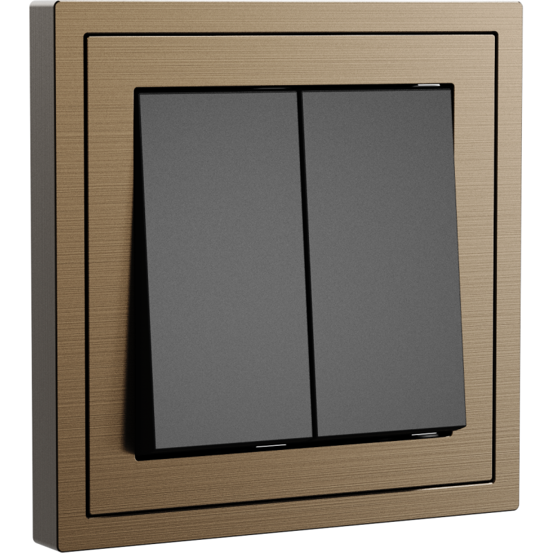 Xelent Series 2 Button Rocker Switch Brushed Aluminium - Brass
