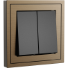 Xelent Series 2 Button Rocker Switch Brushed Aluminium - Brass