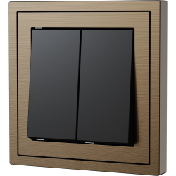 Xelent Series 2 Button Rocker Switch Brushed Aluminium - Brass