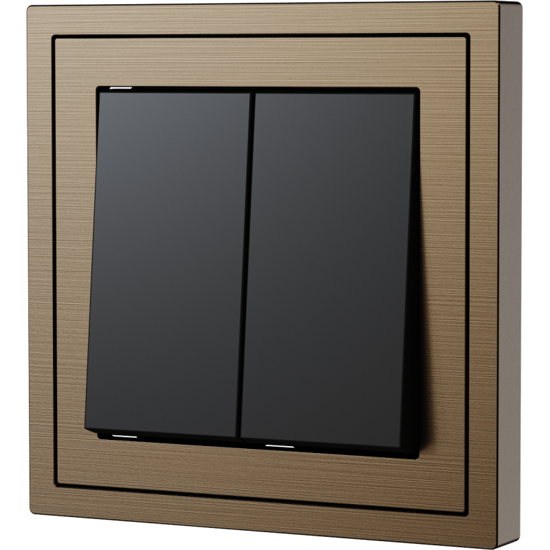 Xelent Series 2 Button Rocker Switch Brushed Aluminium - Brass