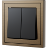 Xelent Series 2 Button Rocker Switch Brushed Aluminium - Brass