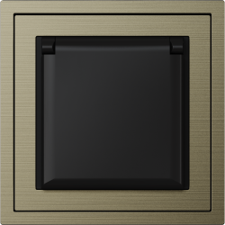 Xelent Series Waterproof EU Power Socket Brushed Aluminium - Antique Bronze