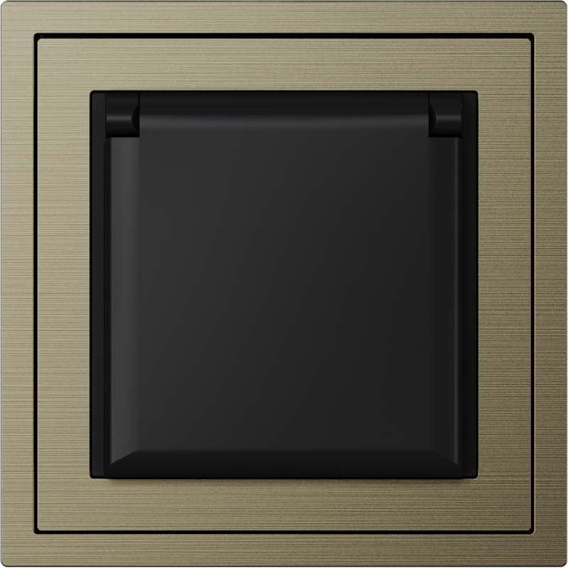 Xelent Series Waterproof EU Power Socket Brushed Aluminium - Antique Bronze