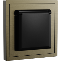 Xelent Series Waterproof EU Power Socket Brushed Aluminium - Antique Bronze