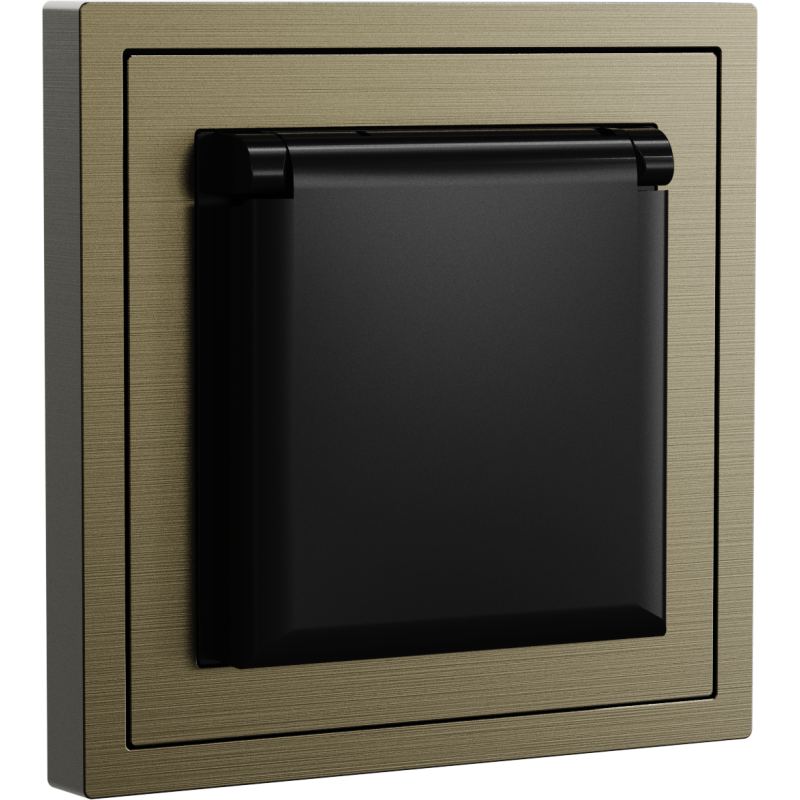 Xelent Series Waterproof EU Power Socket Brushed Aluminium - Antique Bronze