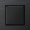 Xelent Series Waterproof EU Power Socket Brushed Aluminium - Black