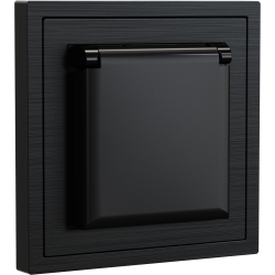 Xelent Series Waterproof EU Power Socket Brushed Aluminium - Black