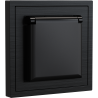 Xelent Series Waterproof EU Power Socket Brushed Aluminium - Black