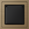Xelent Series Waterproof EU Power Socket Brushed Aluminium - Brass