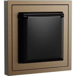 Xelent Series Waterproof EU Power Socket Brushed Aluminium - Brass