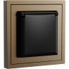 Xelent Series Waterproof EU Power Socket Brushed Aluminium - Brass