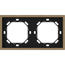 Xelent Series 2 Gang Panel Frame Brushed Aluminium - Brass