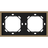 Xelent Series 2 Gang Panel Frame Brushed Aluminium - Brass